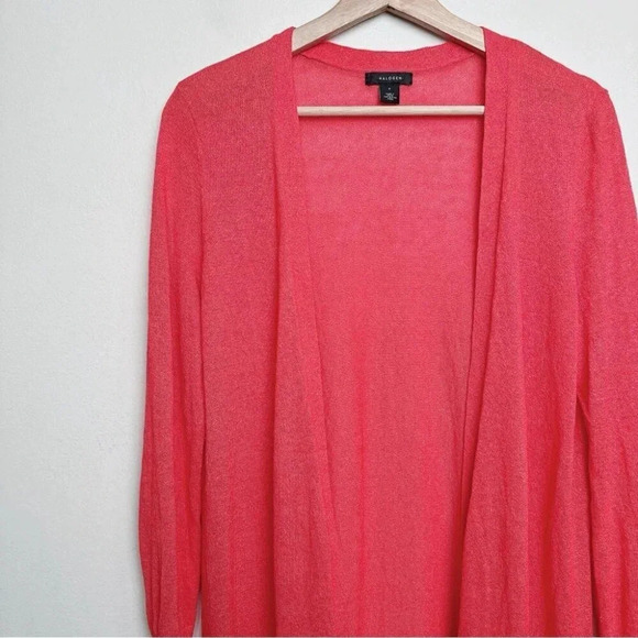 Halogen Womens Size Small Hibius Linen  Long Line Open Cardigan - Picture 10 of 16
